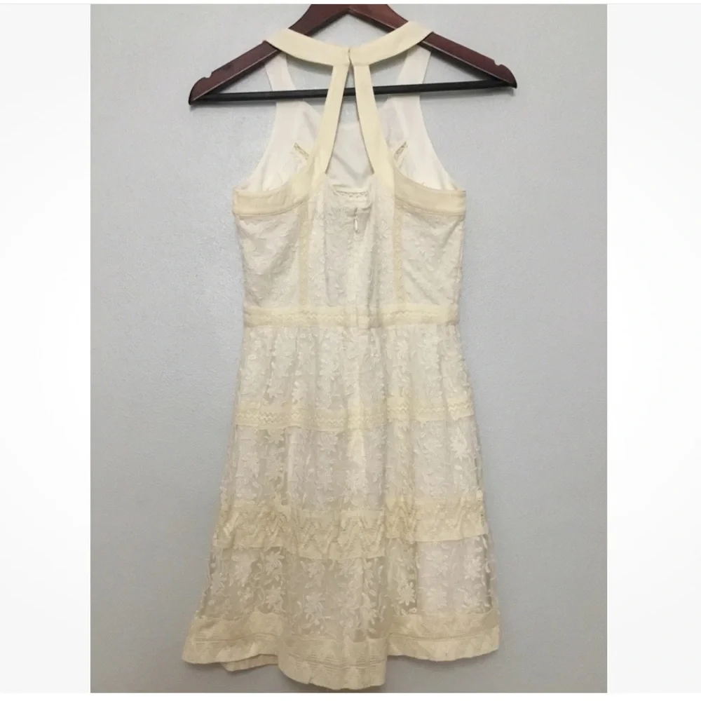 American Eagle Ivory Lace Sheer Lined Dress - Picture 2 of 7